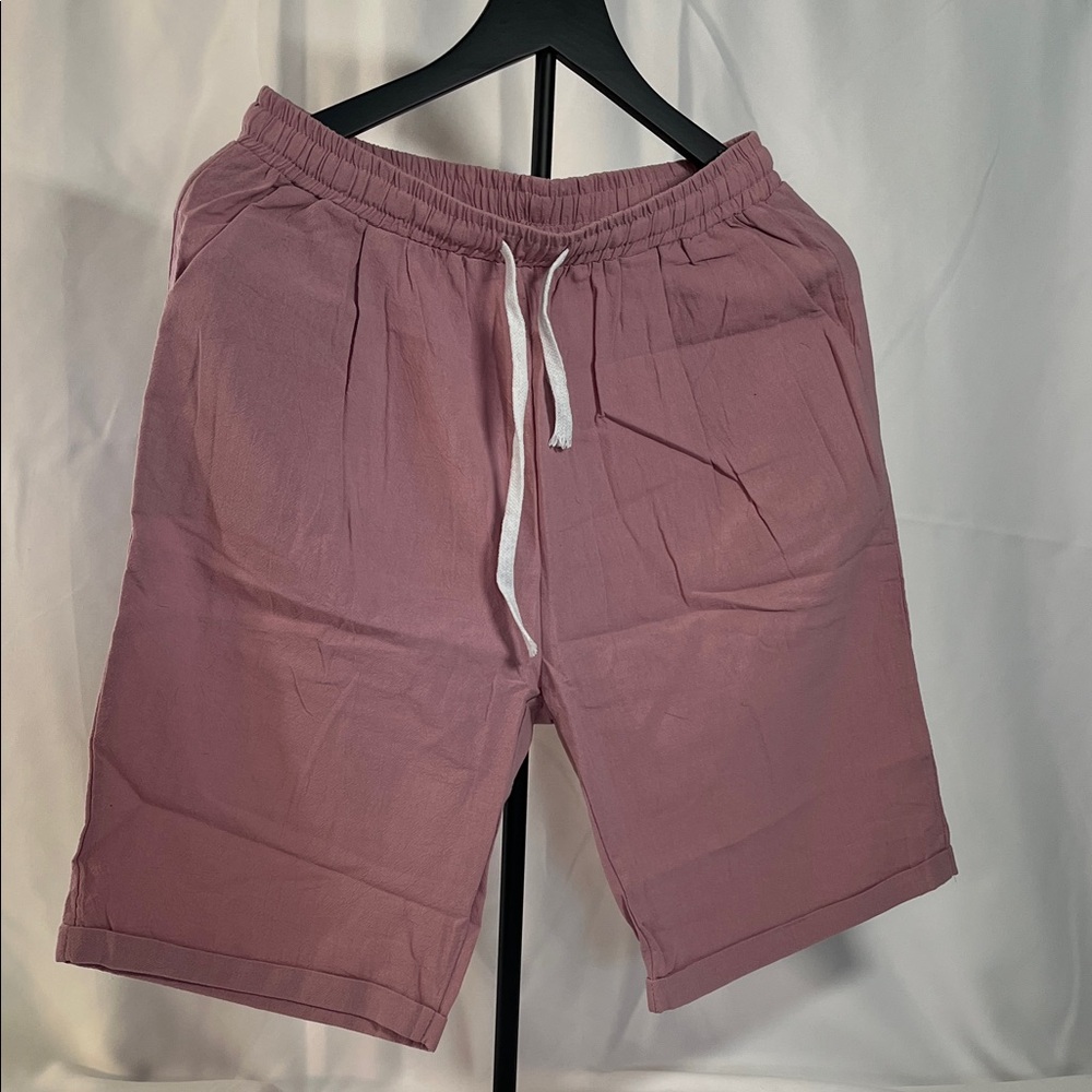 Men's Linen Shorts in Mauve